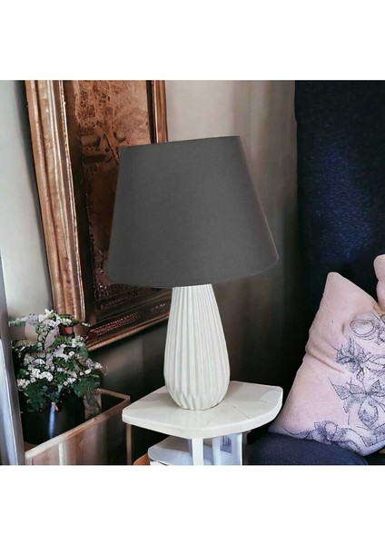 Antrasit Tırtıklı Elegant Abajur fiyatları