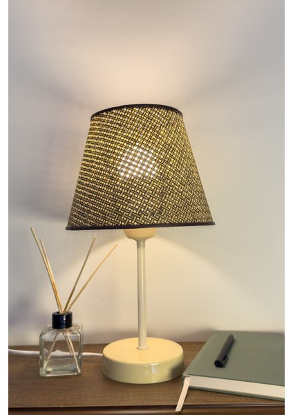 Hasır Kahve Krem Abajur