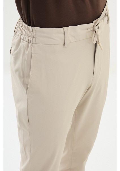 Düz Super Slim Fit Beli Lastikli Ipli Erkek Pantolon modelleri