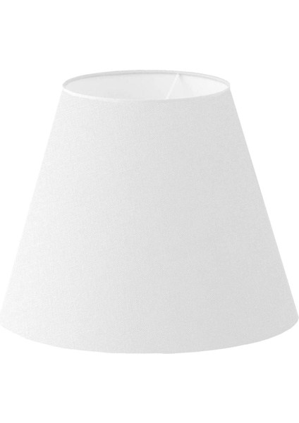 Beyaz Lambader Başlığı Çap 35 cm Kumaş Konik AB846