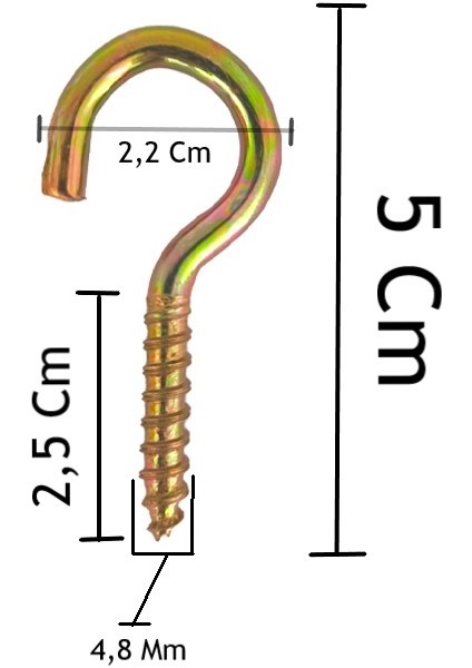 Piton Kancalı Vida 20X80 Açık Tip 200 Adet