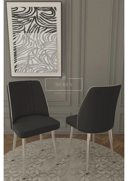 Parla Gümüs Serisi 80 x 130 Mdf Açılabilir Masa + 6 Adet Silinebilir Kumaş Sandalye Metal Ayak Masa Takımı fiyatları