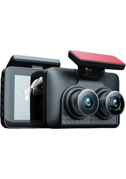 3 Lens Kameralı 1080P Araç Içi Kamera Geci Görüş/çift Kamera