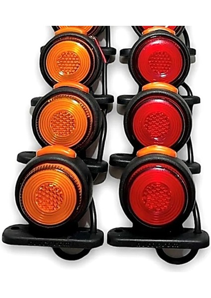 4 Adet Neon Ledli Takoz Lamba 12-24 Volt Sarı-Kırmızı