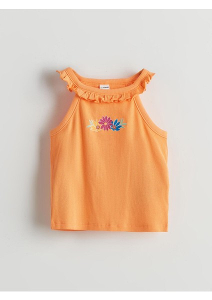 Halter Yaka Baskılı Kız Çocuk Atlet