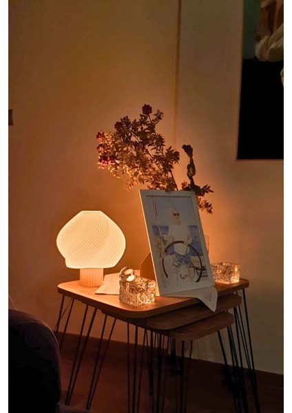 Wheat Creme Cloud Modern ve Minimal Dekoratif Abajur - Kablolu gece ve Masa lambası fırsatları