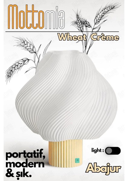 Wheat Creme Cloud Modern ve Minimal Dekoratif Abajur - Kablolu gece ve Masa lambası indirimleri