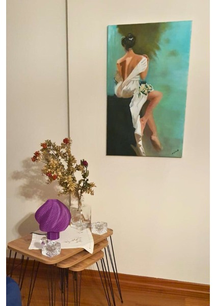 Lavander Creme Limited Edition Modern ve Minimal Dekoratif Abajur - Kablolu gece ve Masa lambası