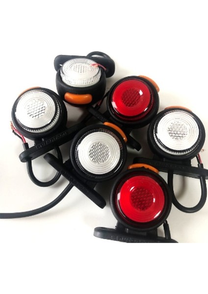 4 Adet Neon Ledli Takoz Lamba 12-24 Volt Kırmızı-Beyaz