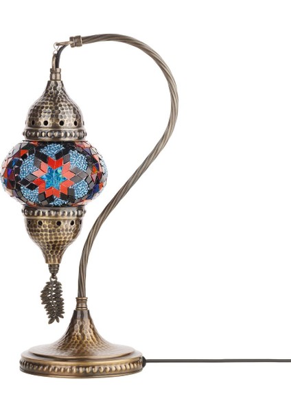 Otantik Türk Lambası, Türk Fas Mozaik Masa Başucu Lambası, %100 El Işi, Deveboynu 40CM fiyatları