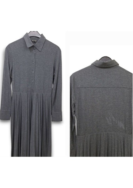 #massimodutti #s #36 #gri #yeni #elbise