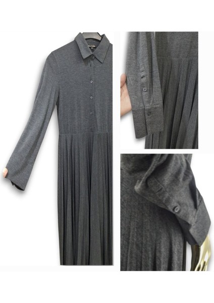 #massimodutti #s #36 #gri #yeni #elbise