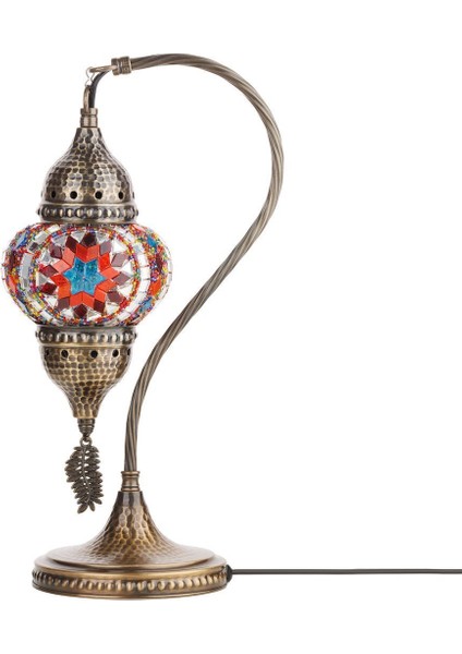 Otantik Türk Lambası, Türk Fas Mozaik Masa Başucu Lambası, %100 El Işi, Deveboynu 40CM fiyatları