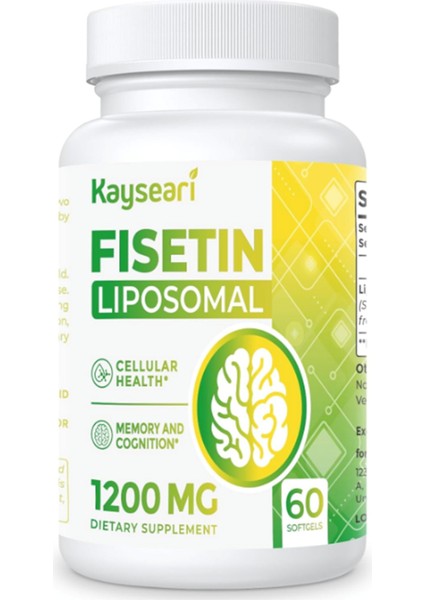 Liposomal Fisetin 1200MG Antioxidants Immunity Health Aging Cognitive Support 60 Capsules.abd Menşei