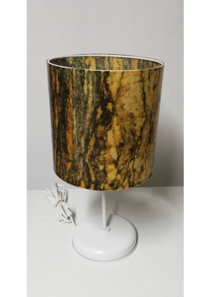 Mermer Desenli Yatak Odası Abajuru