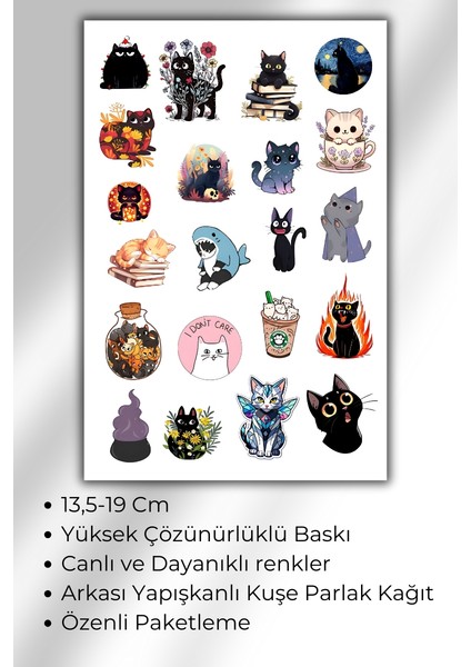 Sevimli Kedi Temalı Sticker Planner Ajanda Bullet Journal Için Uygun fiyatları