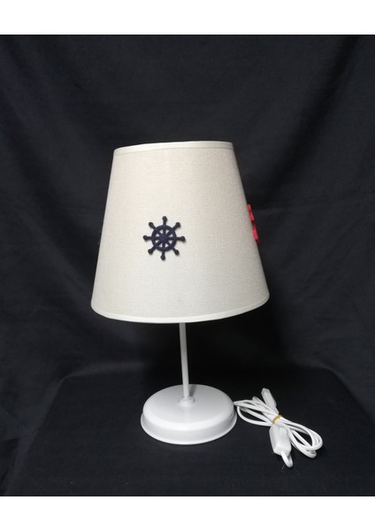 Krem Başlıklı Denizci Çapa Genç Odası Yatak Odası Abajuru fiyatları