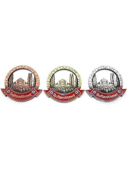 Istanbul Temalı Metal Magnet Sultanahmet Yuvarlak Tasarımlı