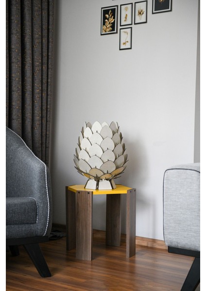 Sehpa Üstü Abajur Ahaşp Kozalak Model