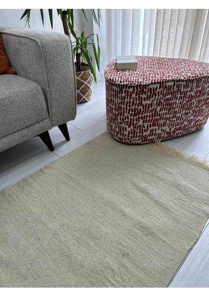 Organik Boyasız Kilim Doğal Yünlü Modern Dokuma Yıkanabilir Çift Taraflı