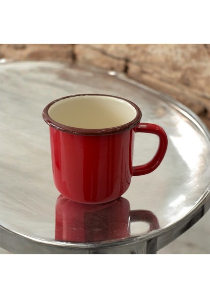 Ebru Metal Emaye 350 ml Kulplu Çay ve Su Bardağı