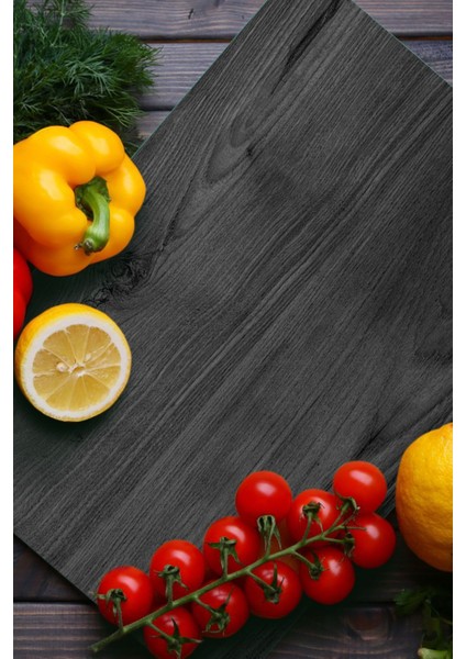 Cam Kesme Tahtası ve Sunum Tablası Siyah Ahşap Desenli 30X40CM fiyatları