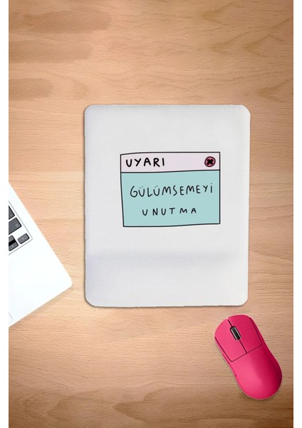 Dikdörtgen, Gülümsemeyi Unutma, Not, Mouse Pad, Bilek Destekli, Konforlu, Oyuncular Için Mousepad,
