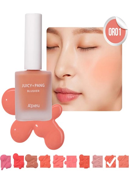 Juicy - Pang Meyve Kokulu Doğal Görünümlü Likit Allık 9G. Apıeu Juicy-Pang Water Blusher (Or01)