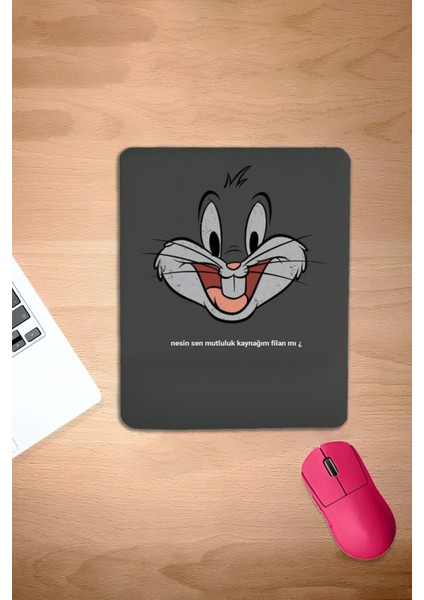 Dikdörtgen, Bugs Bunny, Çizgi Karakter , Bilek Destekli Mousepad,konforlu Mouse Pedi, Oyunculariçin,