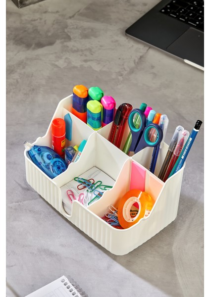 Line 6' Bölmeli Çok Amaçlı Masa Üstü Düzenleyici Kalemlik -Takı- Makyaj Organizeri modelleri