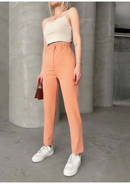Beli Lastikli Karamel Pantolon
