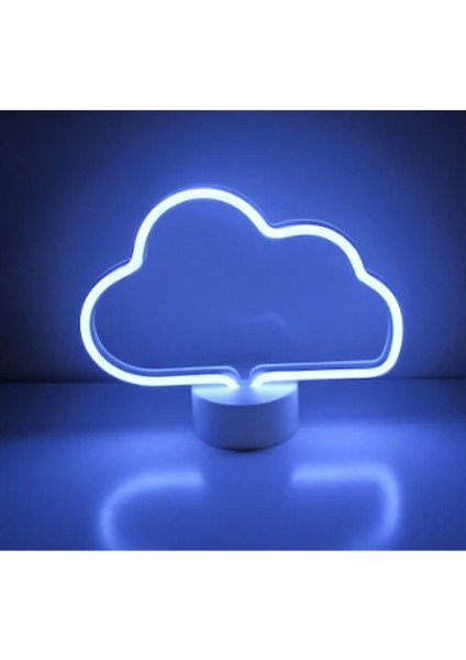 Himarry Neon Işıklı Bulut Masa Gece Lambası Usb+Pil