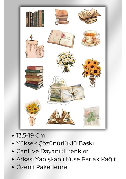 5'li Vintage Temalı Planner Sticker Set-Çıkartma,ajanda,günlük fiyatları
