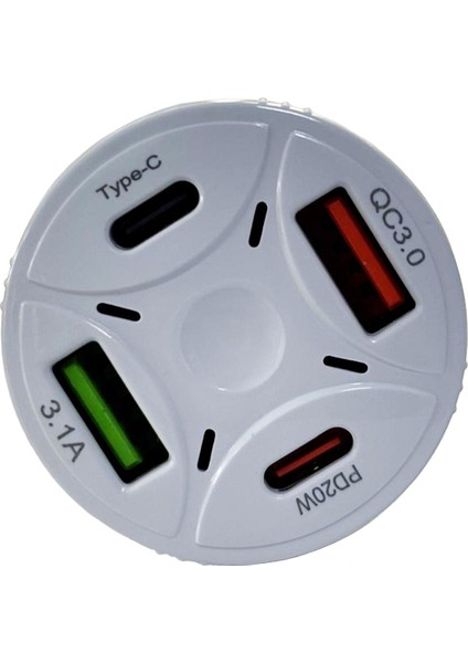 4A 53W 2x Pd + 2x Usb-A Araç Içi Şarj Adaptörü