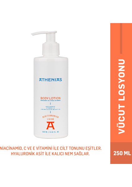 Niacinamide, E Ve C Vitamini Içeren Vücut Losyonu 250 ml Uzun Süre Nem