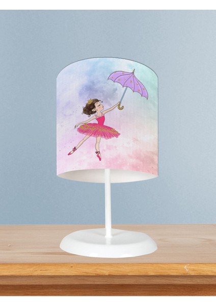 Bebek ve Çocuk Odası Şemsiyeli Kız Desenli Abajur