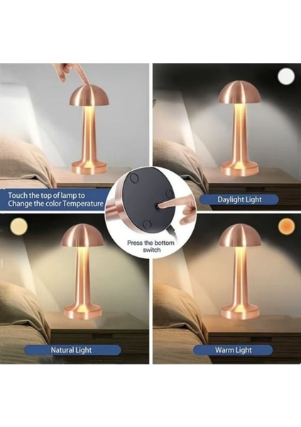 Mantar Model Retro Masa Lambası - Dimmerli, Şarjlı, Dekoratif ve Dokunmatik modelleri