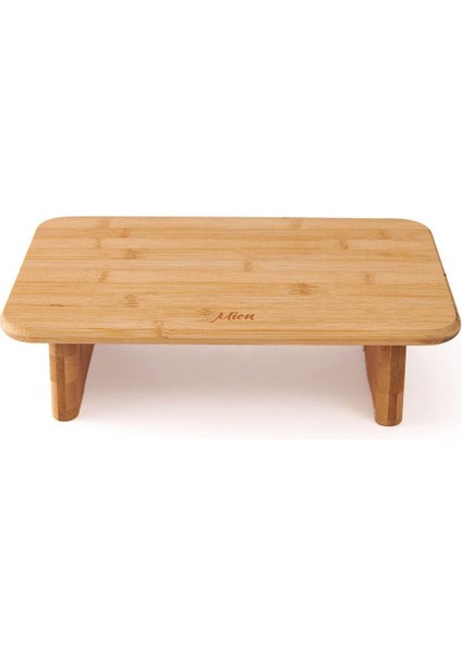 Mien Bambu Ayaklı Diktörtgen Kesme Tahtası - Bej - 34X22X9 cm