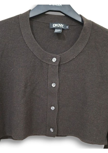 Kaşmir S-M Uzun Kollu Crop Mini Koyu Kahverengi Hırka fiyatları