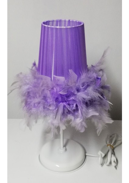 Tüylü Erkek Kız Çocuk Odası Yatak Odası Abajuru Renk Seçenekli modelleri