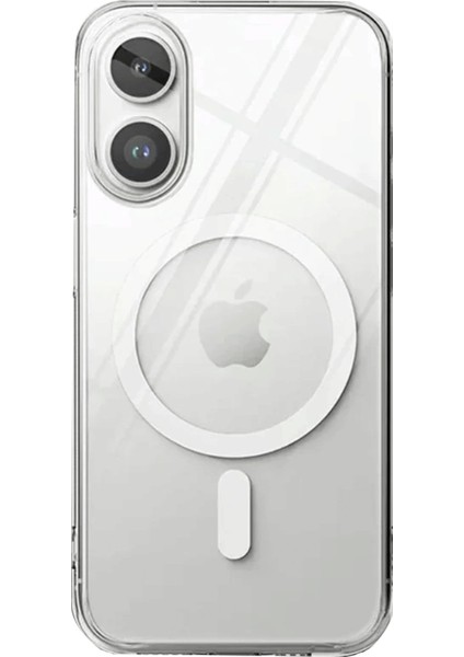 iPhone 16 Plus Kılıf Magsafe Kılıf Özellikli Mıknatıslı Kılıf Şeffaf Silikon - Şeffaf