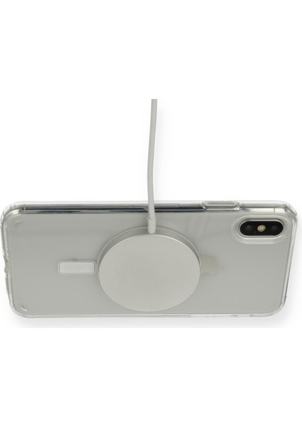 iPhone x Kılıf Magsafe Kılıf Özellikli Mıknatıslı Kılıf Şeffaf Silikon - Şeffaf fırsatları
