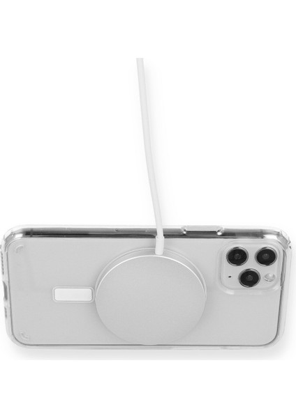 iPhone 12 Pro Kılıf Magsafe Kılıf Özellikli Mıknatıslı Kılıf Şeffaf Silikon - Şeffaf
