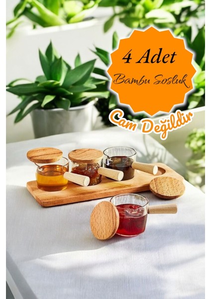 Mithra Life 4 Adet Ahşap Saplı Standlı Mika Şeffaf Sunumluk Sosluk Reçellik Çerezlik MIT1152 indirimleri