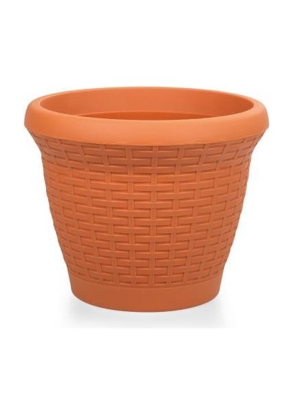 SO-HS01 Plastik Hasır Desenli Dekoratif Saksı 3.3 Litre No 1