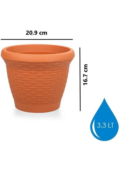 SO-HS01 Plastik Hasır Desenli Dekoratif Saksı 3.3 Litre No 1 modelleri