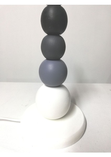 Gri Beyaz Siyah Ahşap Yatak Odası Abajuru modelleri