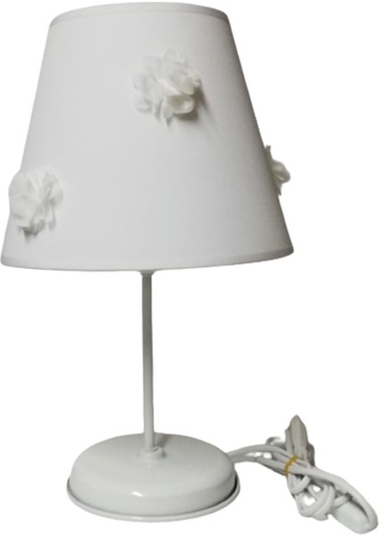 Beyaz Gül Yatak Odası Abajuru