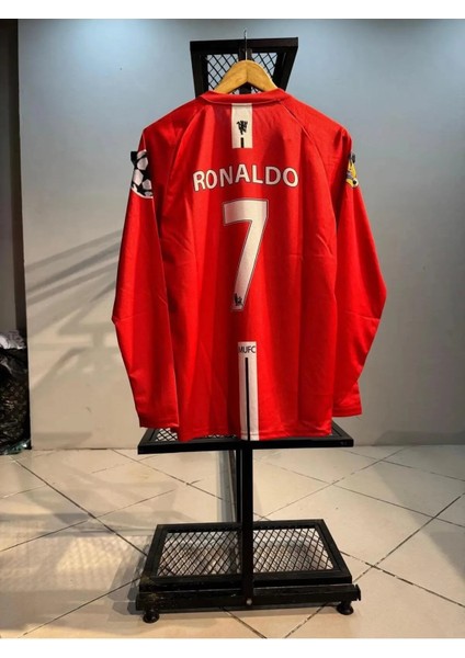 Cristiano Ronaldo Manchester Unıted 2008 Moscow Ligi Uzun Kol Kırmızı Yetişkin T-Shrt