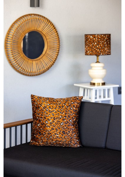 Leoparlı Krem Modern Abajur